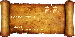 Perka Pál névjegykártya